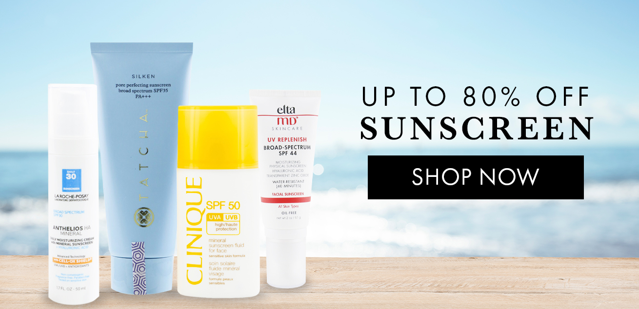 Up to 80% off Sunscreen, shop now