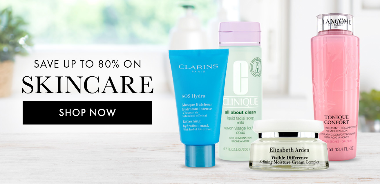 Save up to 80% on Skincare, shop now