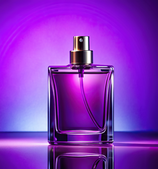 Purple perfume bottle