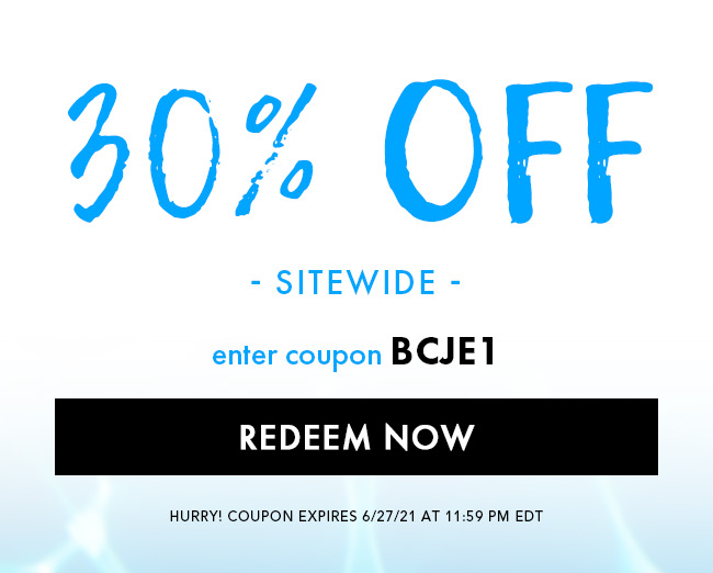 30% Off Sitewide. Enter Coupon BCJE1. Redeem Now. Hurry! Coupon Expires 6/27/21 At 11:59 PM EDT