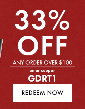 33% Off any order over $100. Enter coupon GDRT1. Redeem Now. Expires 11/19/21 at 11:59 PM EDT