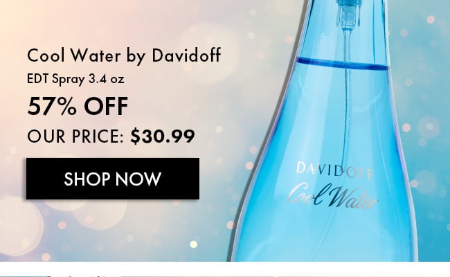 Cool Water By Davidoff. EDT Spray 3.4 Oz. 57% Off. Our Price: $30.99. Shop Now