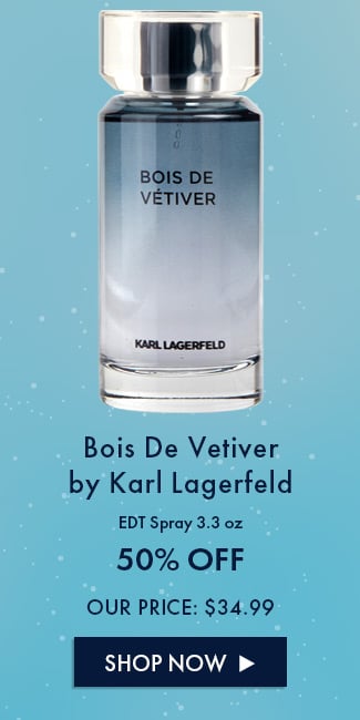 Bois De Vetiver by Karl Lagerfeld. EDT Spray 3.3oz. 50% OFF. Our Price: $34.99. Shop Now