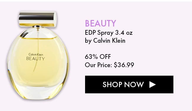 Beauty EDP Spray 3.4oz. 63% Off. Our Price $36.99. Shop Now