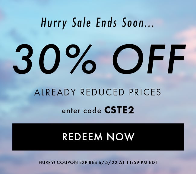 Hurry Sale Ends Soon... 30% Off already reduced prices. Enter code CSTE2. Redeem Now. Hurry! Coupon expires 6/5/22 at 11:59 PM EDT