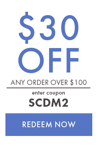 $30 Off any order over $100. Enter coupon SCDM2. Redeem Now. Hurry! Coupon expires 8/7/22 at 11:59 PM EDT