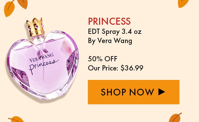 Princess EDT Spray 3.4oz by Vera Wang. 50% Off. Our Price: $36.99. Shop Now