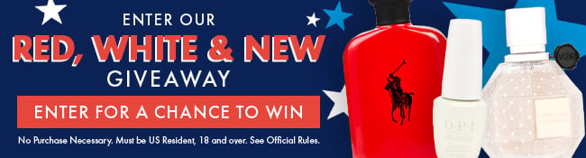 Enter Our Red, White & New Giveaway. Enter for a chance to win. No purchase necessary. Must be US Resident, 18 and over. See Official Rules