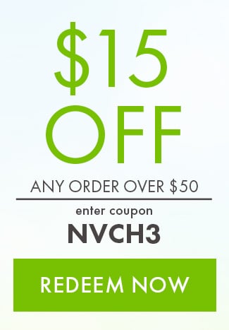 $15 off any order over $50. Enter coupon NVCH3. Redeem Now