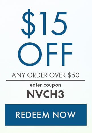 $15 Off Any Order Over $50. Enter Coupon NVCH3. Redeem Now