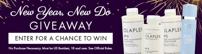 New Year New Do Giveaway. Enter for a chance to win. No purchase necessary. Must be US Resident, 18 and over. See Official Rules