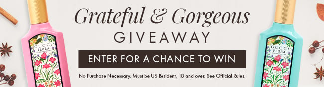 Grateful & Gorgeous Giveaway. Enter for a chance to win. No purchase necessary. Must be US Resident, 18 and over. See Official Rules
