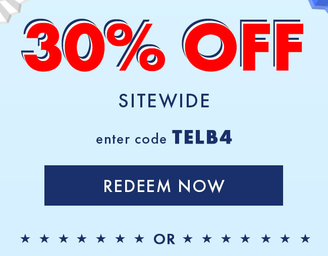 30% Off Sitewide. Enter Code TELB4. Redeem Now