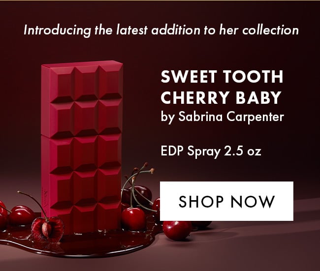 Introducing the latest edition to her collection. Sweet Tooth Cherry Baby by Sabrina Carpenter. EDP Spray 2.5 oz. Shop Now