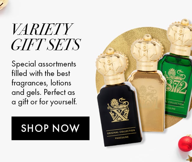 Variety Gift Sets. Special assortments filled with the best fragrances, lotions and gels. Perfect as a gift or for yourself. Shop Now