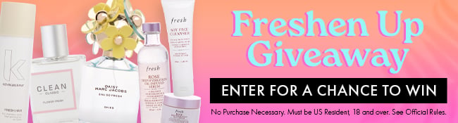 Freshen Up Giveaway. Enter for a chance to win. No purchase necessary. Must be US Resident, 18 and over. See Official Rules