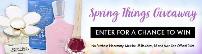 Spring Things Giveaway. Enter for a chance to win. No purchase necessary. Must be US Resident, 18 and over. See Official Rules