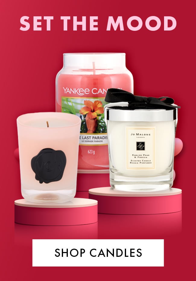 Set the mood. Shop Candles