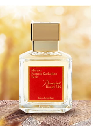 Fragrance bottle of Baccarat Rouge 540 by Maison Francis