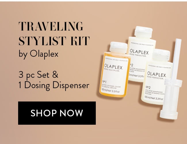 Traveling Stylist Kit by Olaplex. 3 pc Set & 1 Dosing Dispenser. Shop Now