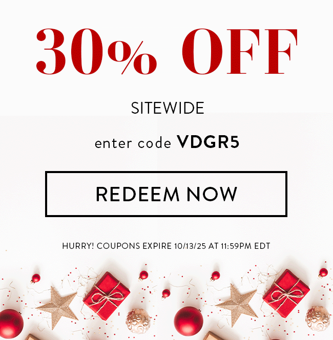 30% Off Sitewide. Enter code VDGR5. Redeem Now. Hurry! Coupons Expire 10/13/25 at 11:59 PM EDT