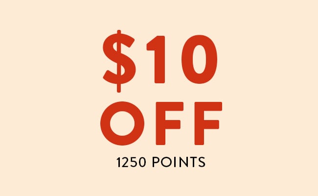 $10 Off - 1250 Points