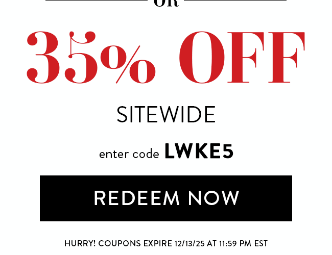 35% Off Sitewide. Enter Code LWKE5. Redeem Now. Hurry! Coupon Expires 12/13/25 At 11:59 PM EST