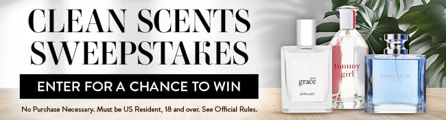 Clean Scents Sweepstakes. Enter for a chance to win. No Purchase neccessary. Must be US Resident, 18 and over. See Official Rules.