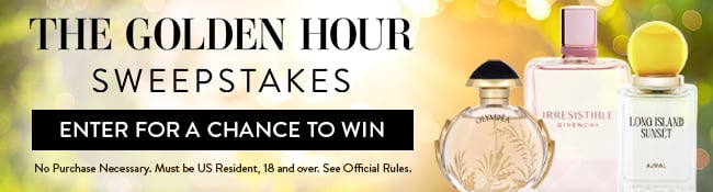 The Golden Hour Sweepstakes. Enter for a chance to win. No Purchase neccessary. Must be US Resident, 18 and over. See Official Rules.