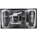 Carlo Corinto Noir Intense Eau De Toilette Spray 3.4 oz & Aftershave Balm 4.8 oz & Body Shampoo 4.8 oz & Liquid Talc 4.8 oz for men