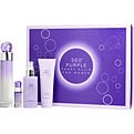 Perry Ellis 360 Purple Eau De Parfum Spray 3.4 oz & Body Mist 4 oz & Shower Gel 3 oz & Eau De Parfum 0.25 oz Mini for women
