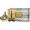 Bebe Gold Eau De Parfum Spray 3.4 oz & Body Lotion 3.4 oz & Shower Gel 3.4 oz & Heart Charm for women
