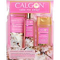 Calgon Japanese Cherry Blossom With Body Mist 8 oz & Body Cream 8 oz & Body Wash 7 oz & Shower Pouf for women