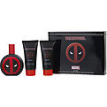 Deadpool Dark Eau De Toilette Spray 3.4 oz & Shower Gel 3.4 oz & Aftershave Balm 3.4 oz for men