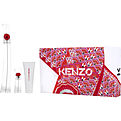 Kenzo Flower Eau De Parfum Spray 3.4 oz & Body Milk 2.5 oz & Eau De Parfum Spray 0.5 oz Mini for women