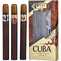 Cuba Variety 3 Piece Trio I With Cuba Gold & Vip & Royal And All Are Eau De Toilette Spray 1.17 oz for men