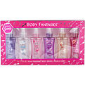 Body Fantasies Variety 6 Piece Set With White Musk & Sweet Sunrise & Pink Vanilla Kiss & Japanese Cherry & Pink Sweet Pea & Twilight Mist And All Are Body Spray 1.8 oz for women