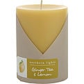 Ginger Tea & Lemon One Pillar Candle. for unisex