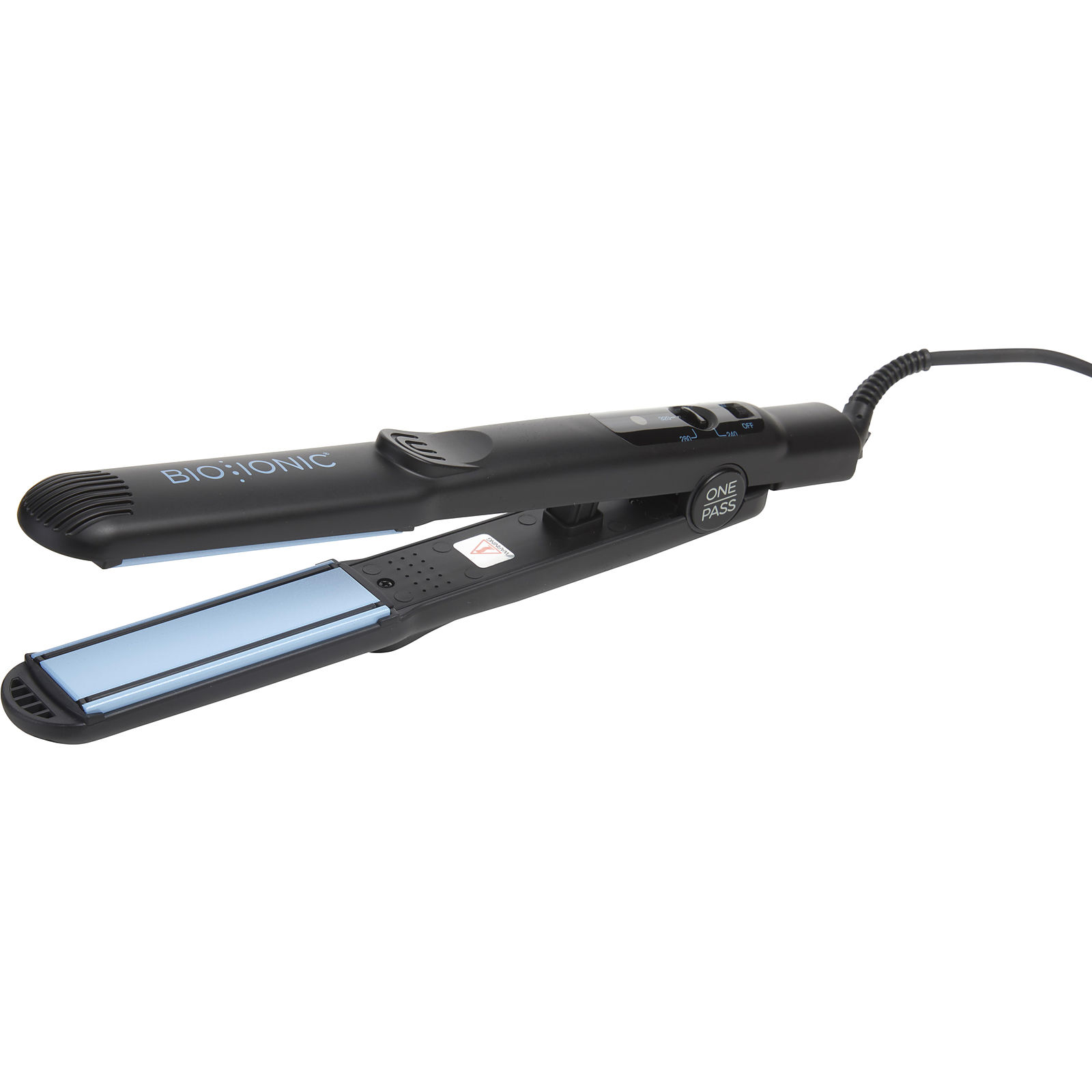 Bio Ionic OnePass Black Ceramic Flat Iron Hair Straightener Bio Ionic OnePass Straightening Iron - Black - QVC.com main image 2