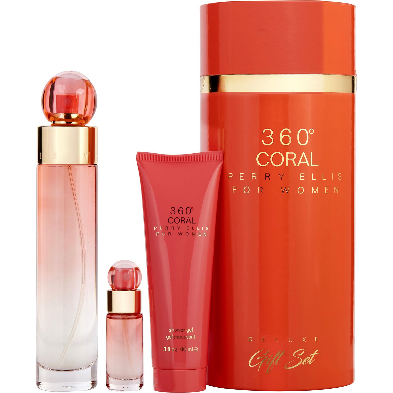 Gift Set 360 Coral Perry Ellis Perfume 360° Coral Perry Ellis
