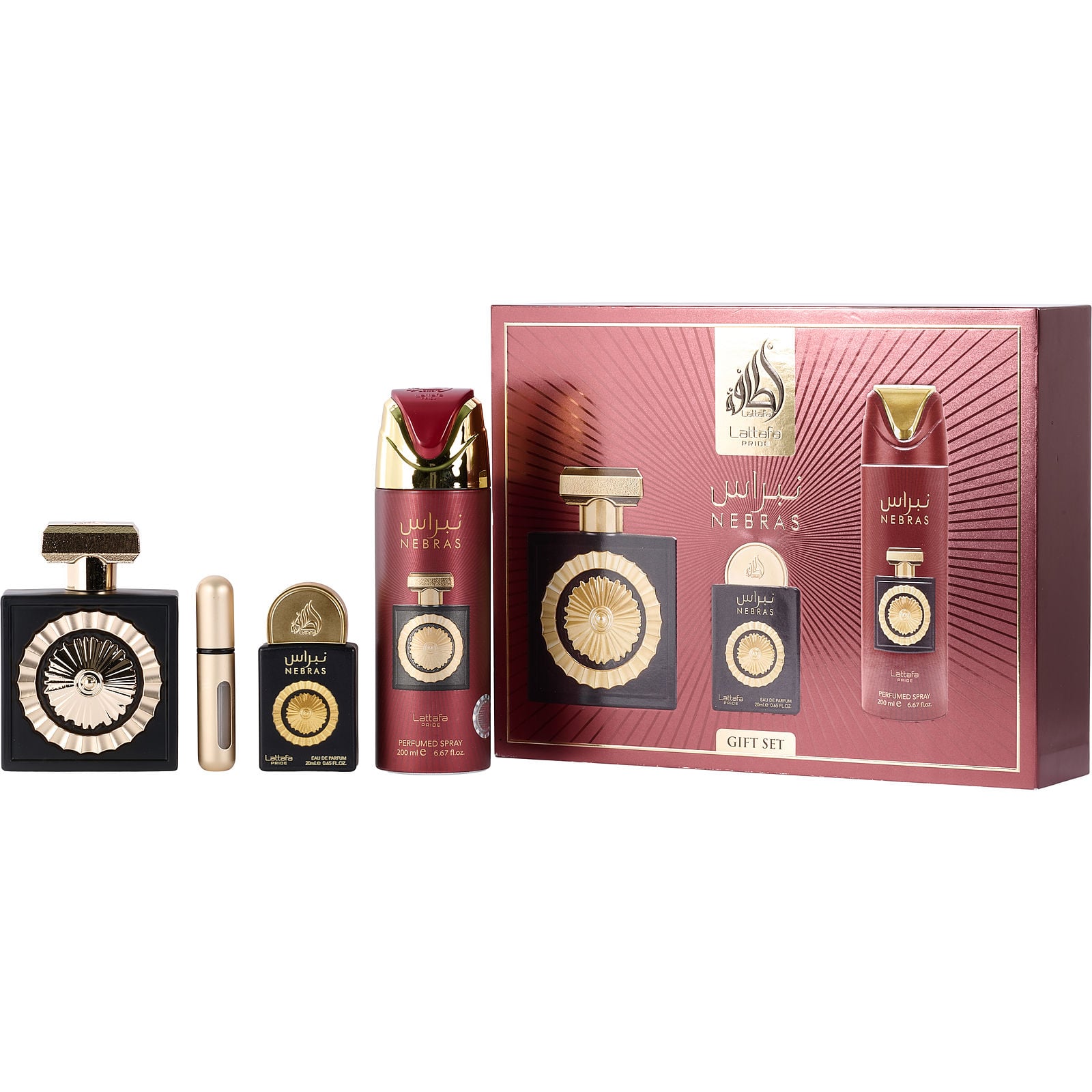 Lattafa Pride Nebras - 3pc Berry Cocoa Glow Parfum Gift Set