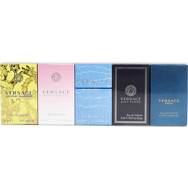 Versace Variety 5 Piece Unisex Mini Variety With Man Eau Fraiche &  Signature & Bright Crystal & Yellow Diamonds & Eros And All Are Eau De  Toilette 