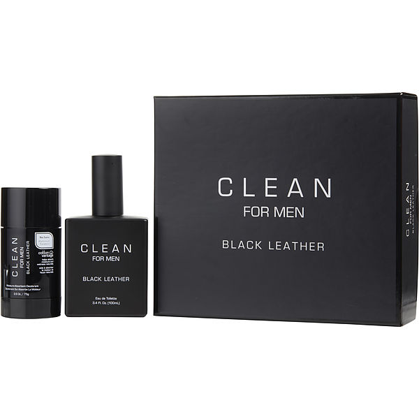 clean black leather cologne