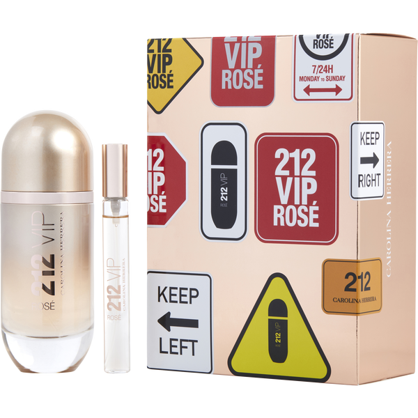 212 Vip Rose by Carolina Herrera, Eau De Parfum Spray 2.7 oz & Eau De Parfum Spray 0.34 oz Mini (Travel Offer)