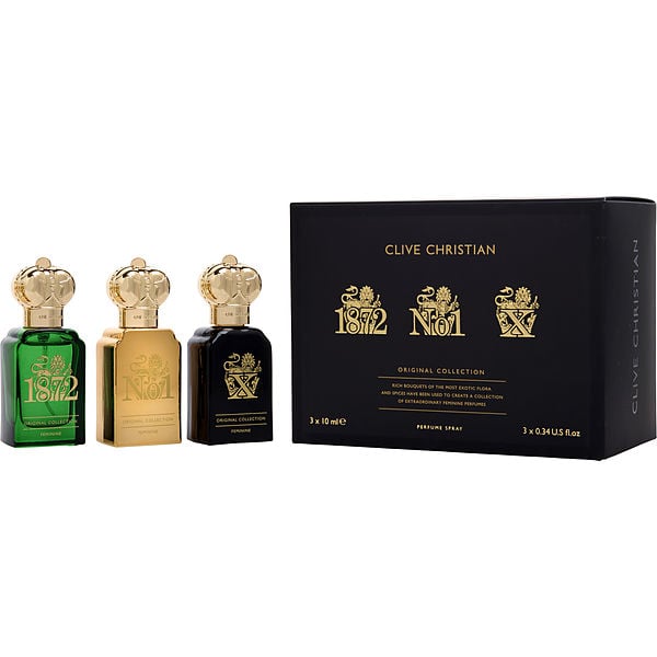 Clive Christian Variety Original Collection Set-Clive Christian 1872 &  Clive Christian No 1 & Clive Christian X All Are Perfume Spray 0.3 oz Mini
