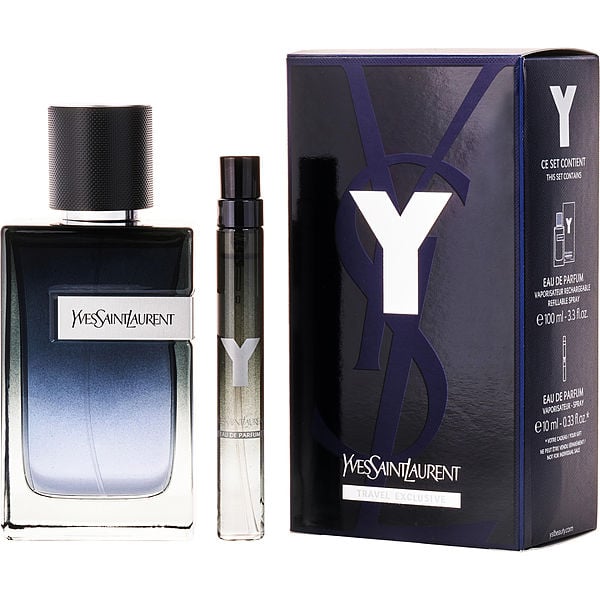 Y by Yves Saint Laurent, Eau De Parfum Refillable Spray 3.3 oz & Eau De Parfum Spray 0.33 oz Refillable Mini