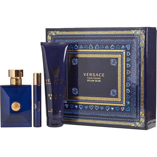 versace blue gift set