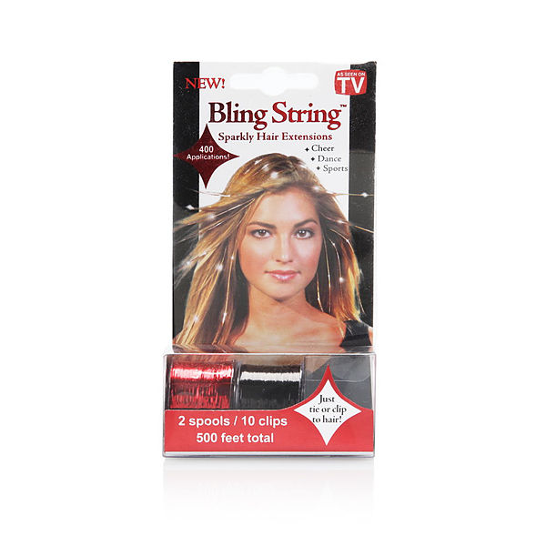 Mia Bling String Hologram Hair Extensions - Black & Red ®