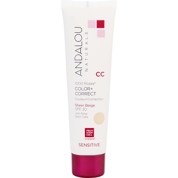 Andalou Naturals by Andalou Naturals, 1000 Roses Cc Color + Correct Spf 30 - Sheer Beige-60ml/2oz