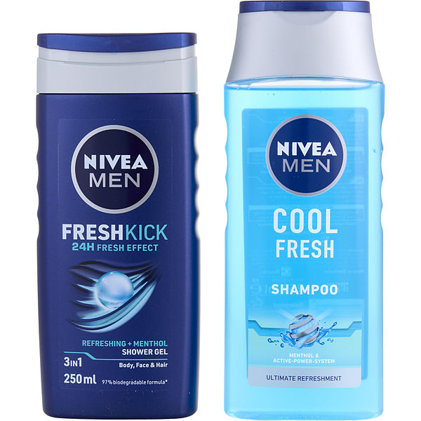 vaas Manifesteren vroegrijp Nivea Men Fresh Kick Cool Duo: Shower Gel 8.4 oz + Cool Fresh Shampoo 8.4  oz | FragranceNet.com®